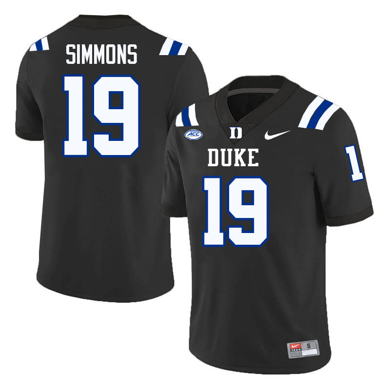 Duke Blue Devils #19 Kavon Simmons College Football Jersey Stitched-Black
